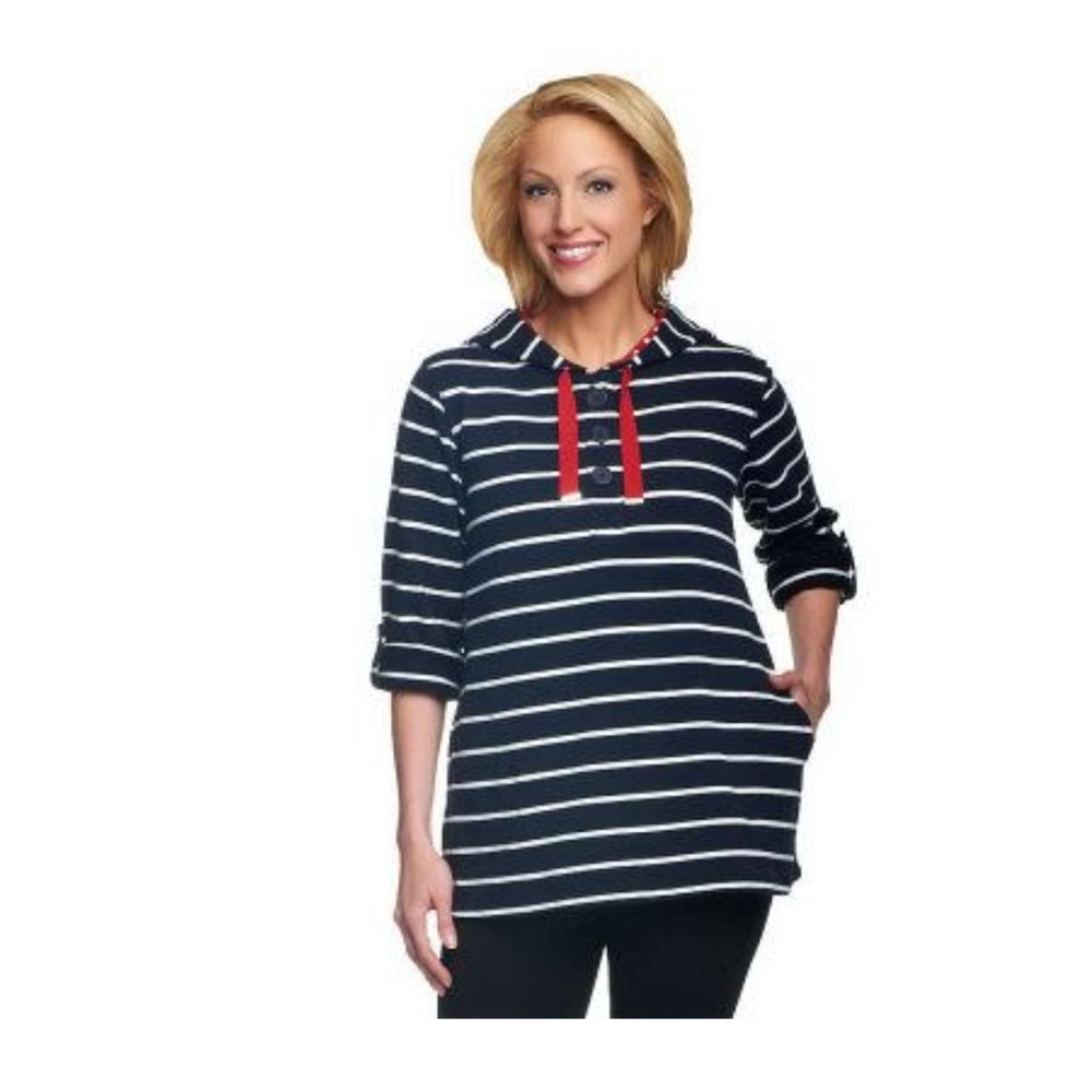 Susan Graver Striped French Terry Pullover.. size small/ medium